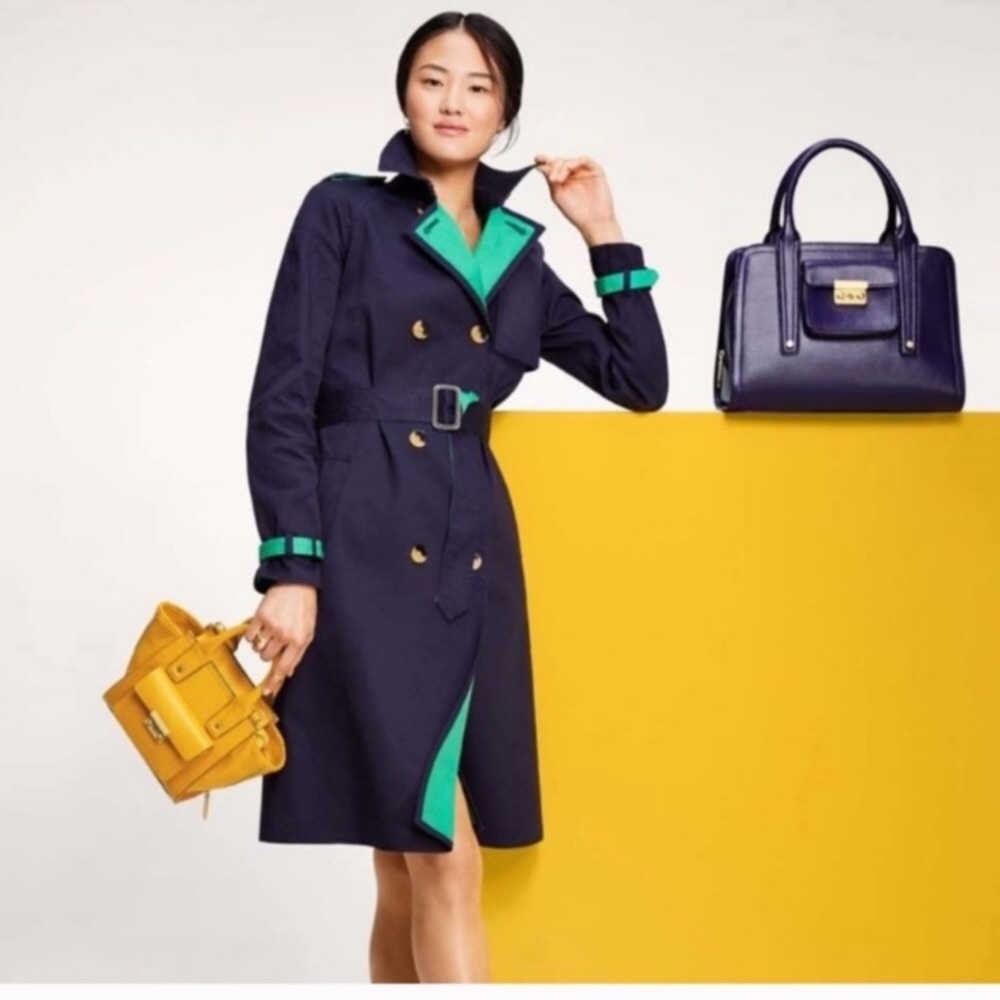 3:1 Pillip Lim Double Breasted Navy Trench Coat XS